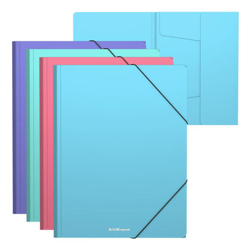Picture of ELASTIC A4 3 FLAP FOLDER PASTEL COLOURS
